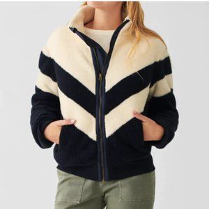 Faherty Ski Stripe High Pile Fleece Jacket